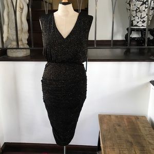 Black and Gold Alice & Olivia Cocktail Dress L
